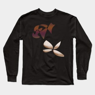 Abstract Nature in Ocher Long Sleeve T-Shirt